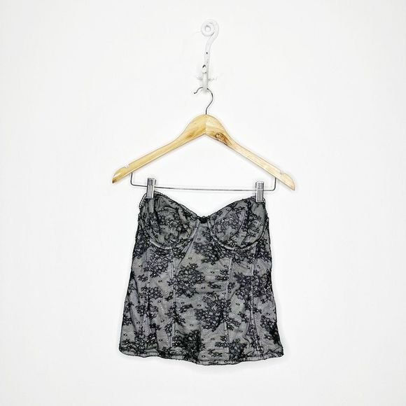 Victoria's Secret Other - Y2K 00S VICTORIA'S SECRET CORSET Bustier Black Lace opaque womens 38B